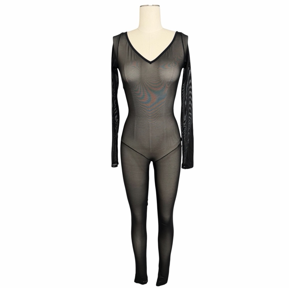 I.D SARRIERI Black Mesh Catsuit S